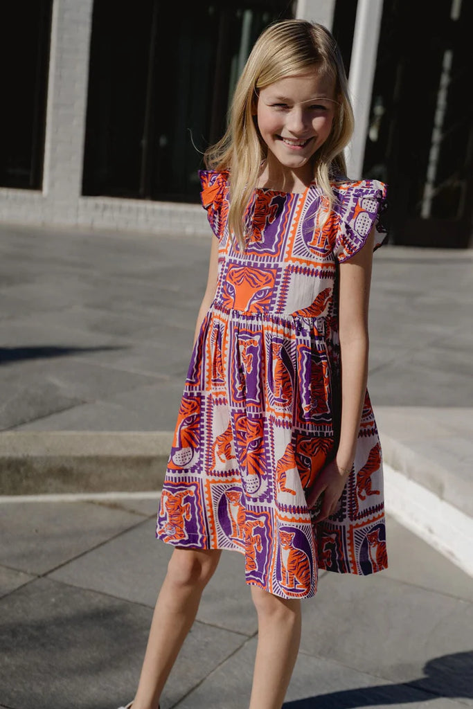 Girls' Flutter Sleeve Gameday Dress