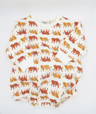 Saltwater Swaddles Sweatshirt Romper in Easy Tiger