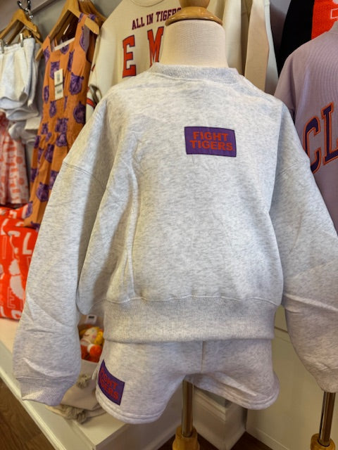 Boxy Crewneck with "Fight Tigers" Patch