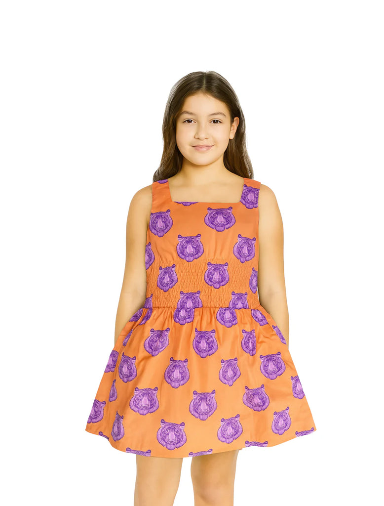 Clemson Poplin Smocked Dress
