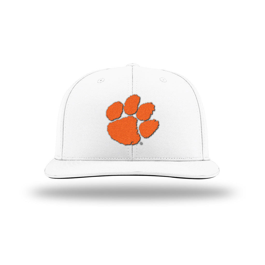 Richardson Pulse R-Flex Hat in White with 3-D Orange Puff Paw