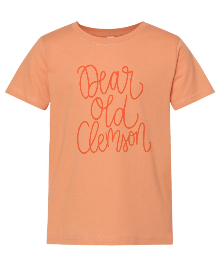 "Dear Old Clemson" Script T-Shirt in Sunset