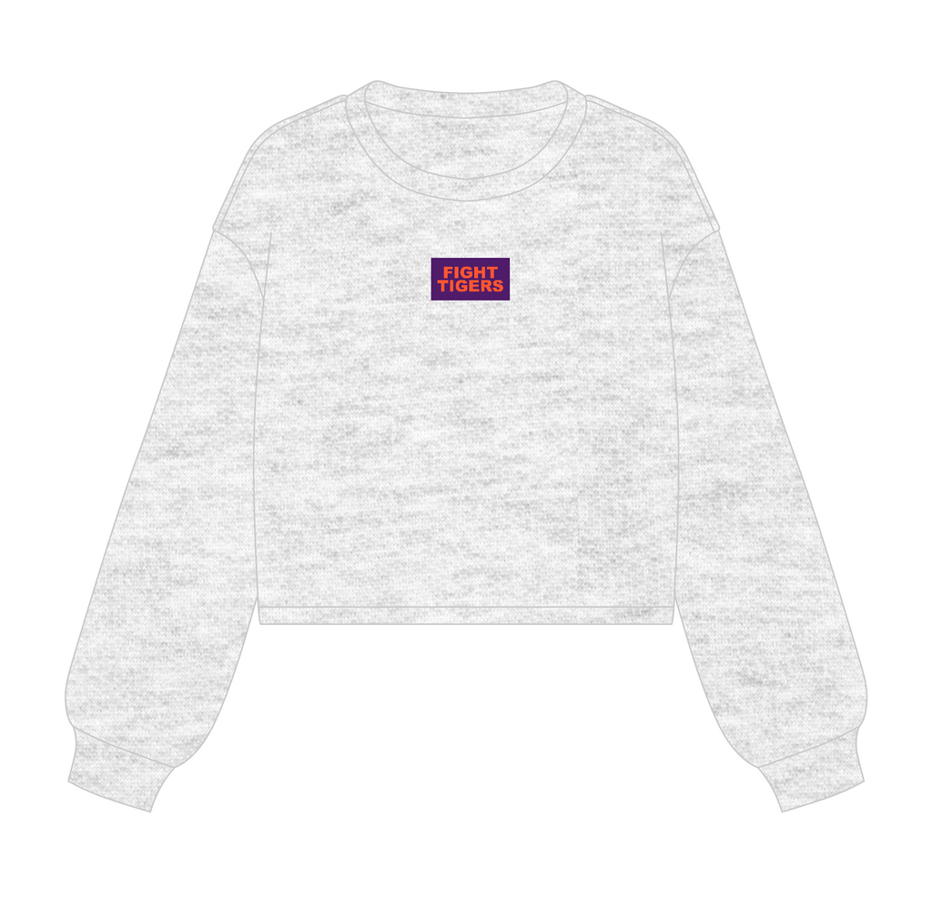 Boxy Crewneck with "Fight Tigers" Patch