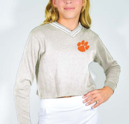 Girls Midi Waffle Top with Paw