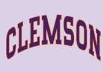 Clemson Applique Embroidered Crewneck in Lavender