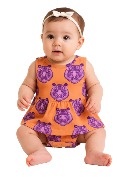 Clemson Poplin Onesie Dress