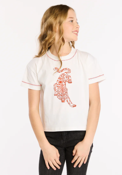 Girls Clemson Embroidered T-Shirt