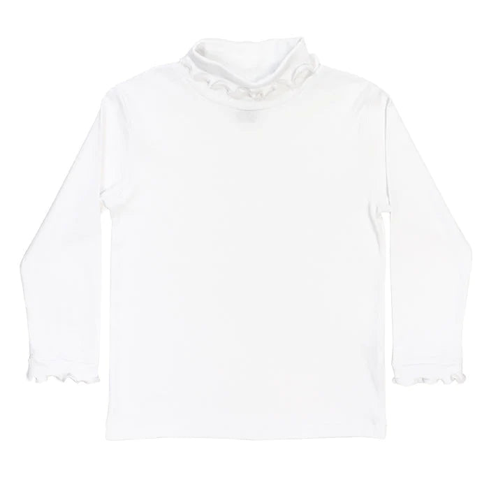 White 2025 frill turtleneck
