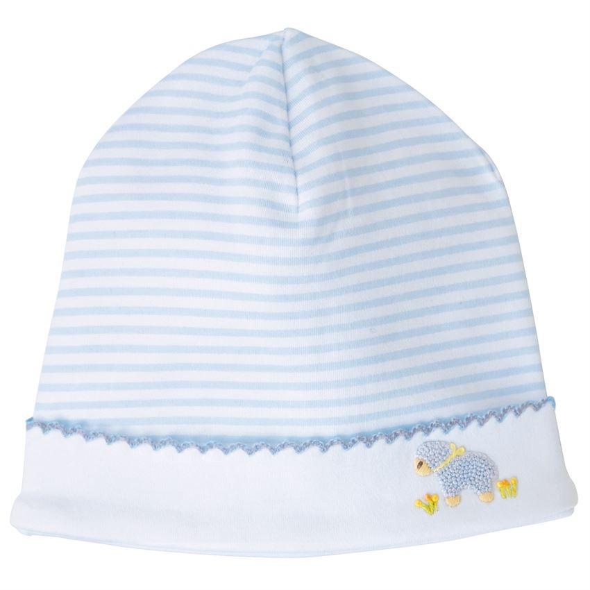 MudPie - French Knot Blue Lamb Cap
