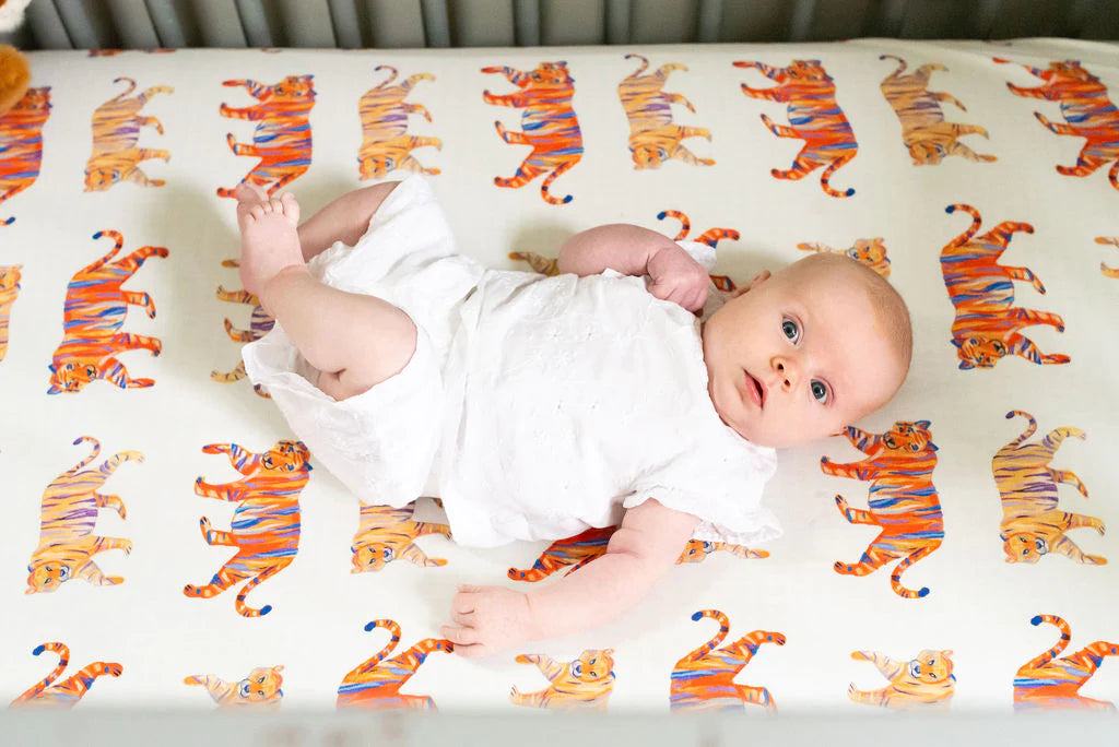 Saltwater Swaddles Crib Sheet in Easy Tiger