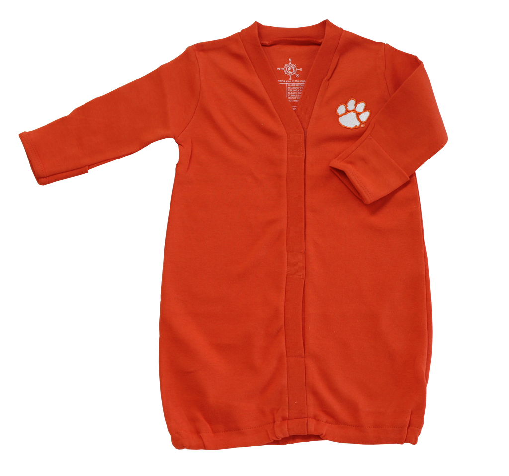 Clemson Infant Gown in Orange or White