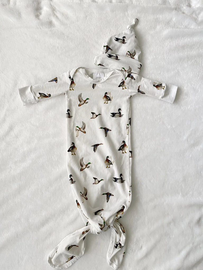 Saltwater Swaddles Newborn Gown and Hat in Multiple Prints