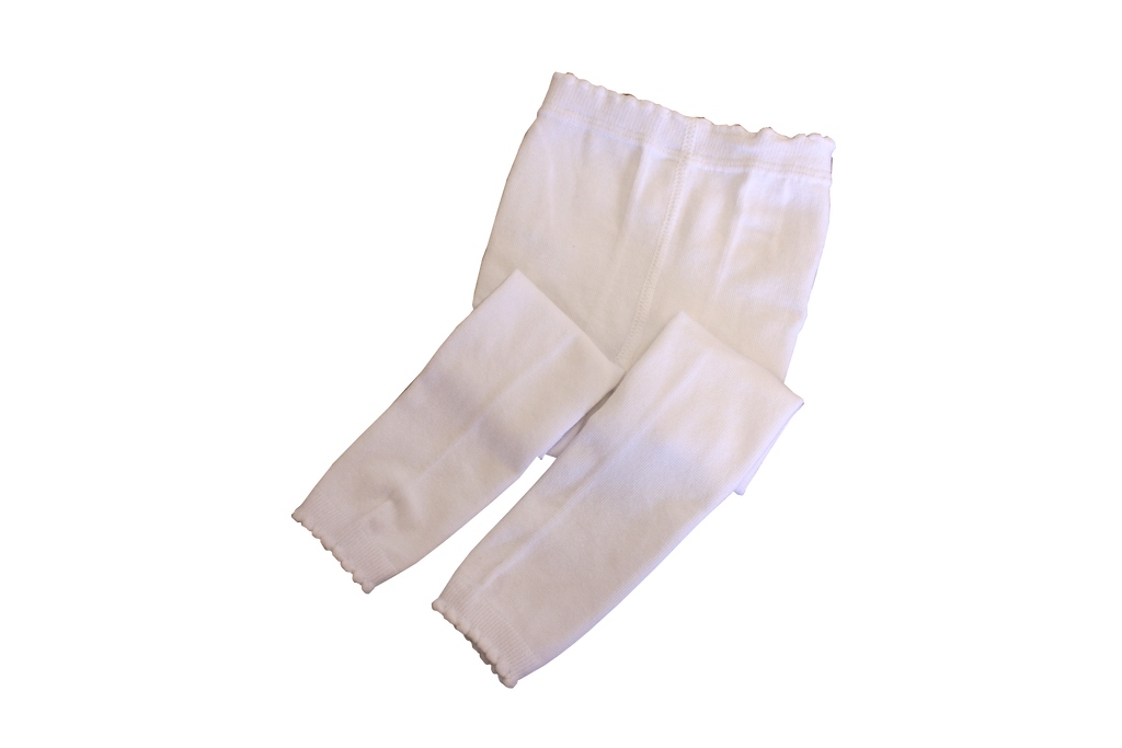 Girls' White Footless Tights